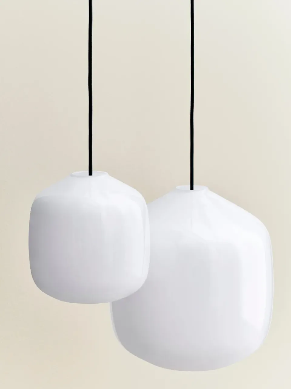 Online HAY Buoy pendant lamp Ø20 cm, Opal glass-beton grey WhiteGrey