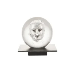Glass Art|Sculptures & Porcelain Figurines^Kosta Boda BV Headman glass sculpture, clear Transparent