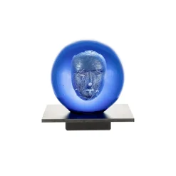 Glass Art|Sculptures & Porcelain Figurines^Kosta Boda BV Headman glass sculpture, Blue
