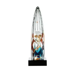 New Kosta Boda BV Vertical Journey lass sculpture, clear Transparent