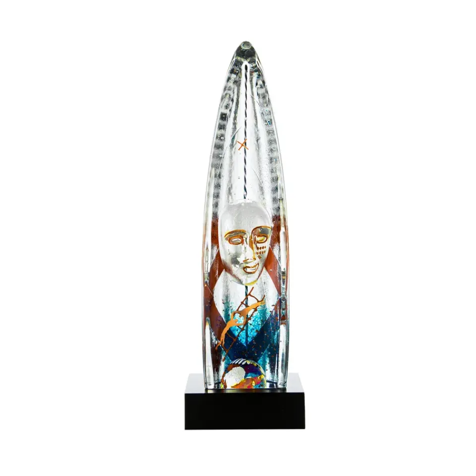 New Kosta Boda BV Vertical Journey lass sculpture, clear Transparent