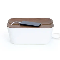 Online Bosign Cable organiser M, Dark wooden details BrownWhite