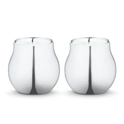 Online Georg Jensen Cafu tealight holder 2-pack, stainless steel GreySilver-coloured