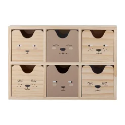 Storage For The Kids Room^Bloomingville Calle bookshelf small 6 drawers 27x18 cm, Natural Beige