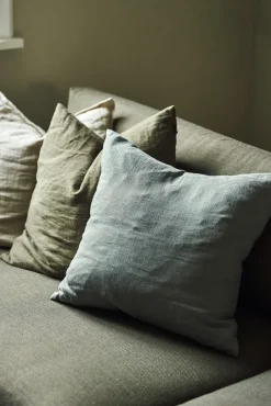 Cushion Covers^Scandi Living Calm pillow case linen 50x50 cm, Smokey Blue