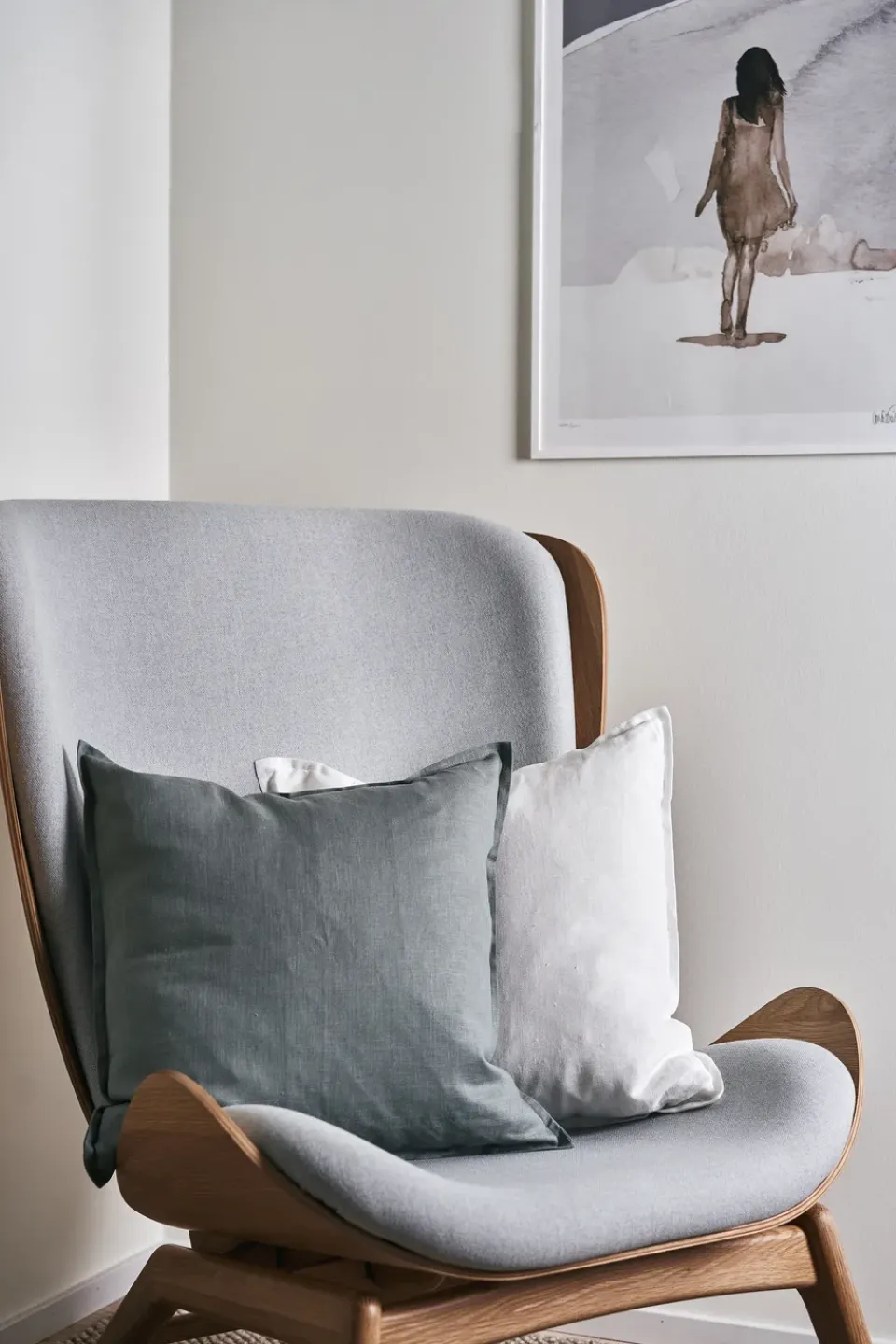 Cushion Covers^Scandi Living Calm pillow case linen 50x50 cm, Smokey Blue