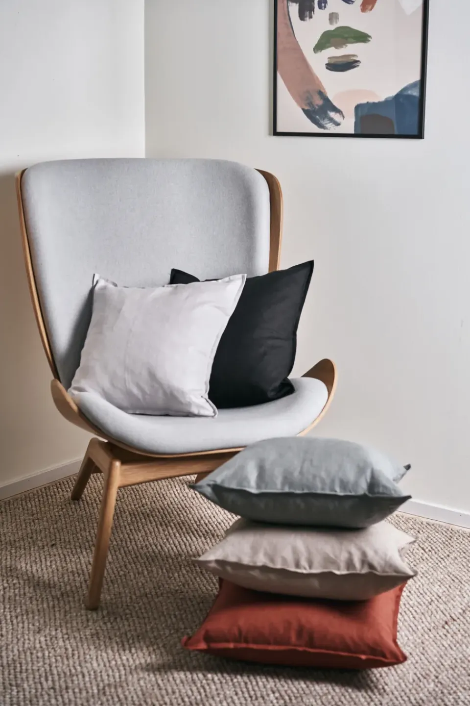 Best Scandi Living Calm pillow case linen 50x50 cm, Carbon Black