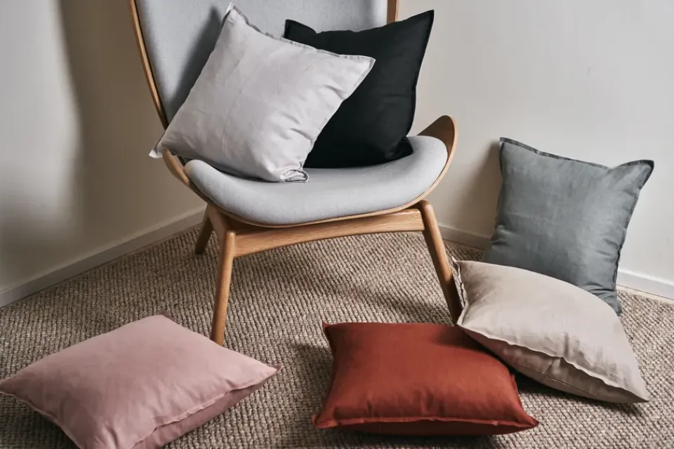 Best Scandi Living Calm pillow case linen 50x50 cm, Carbon Black