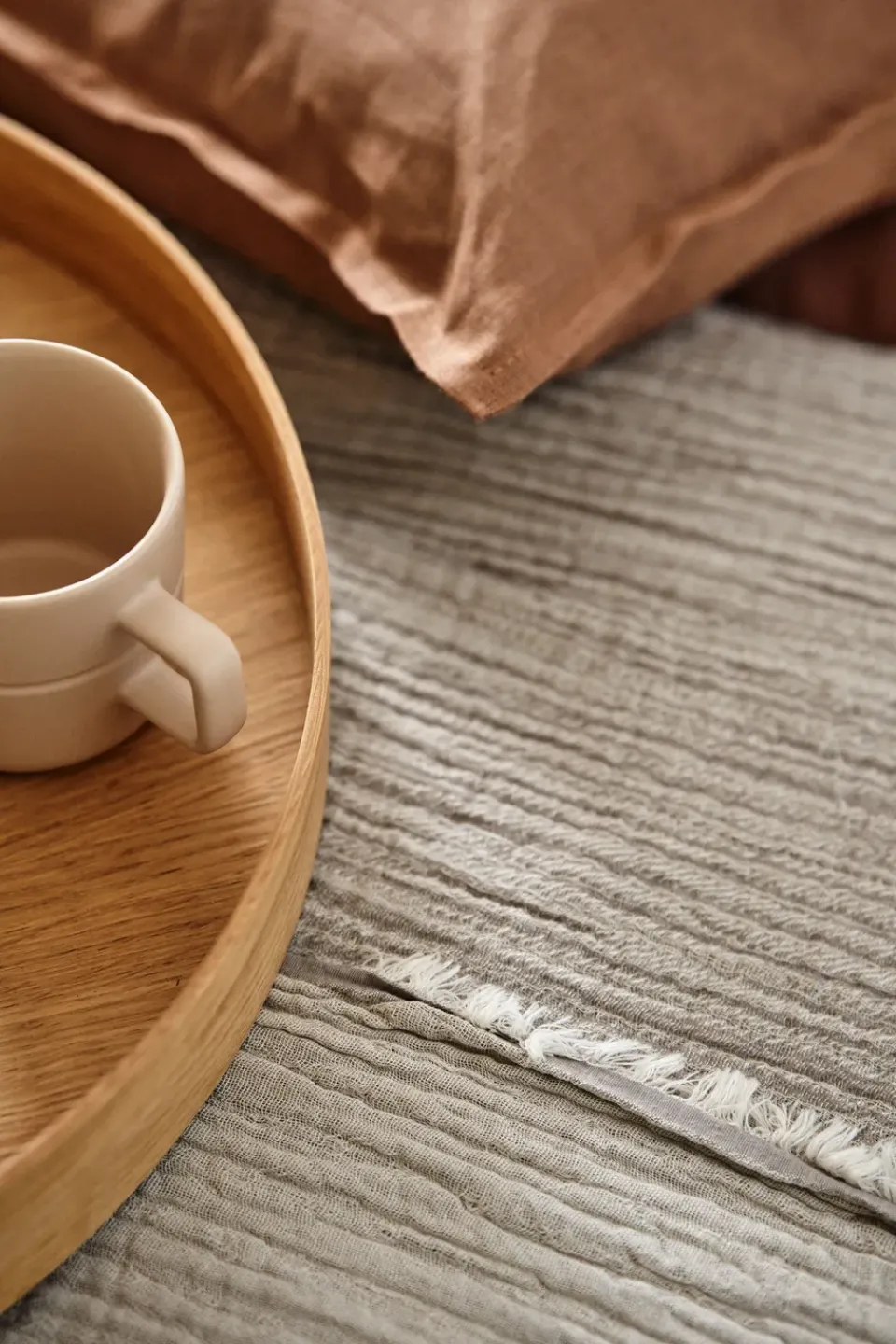 Hot Scandi Living Calm pillow case linen 40x60 cm, Almond Brown
