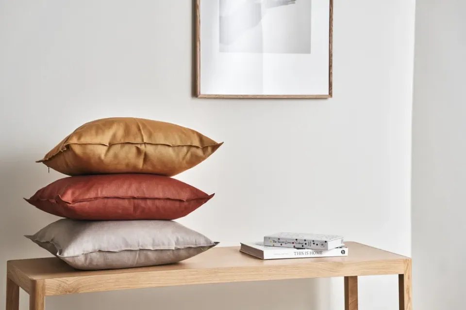Cushion Covers^Scandi Living Calm pillow case linen 50x50 cm, Sand Beige