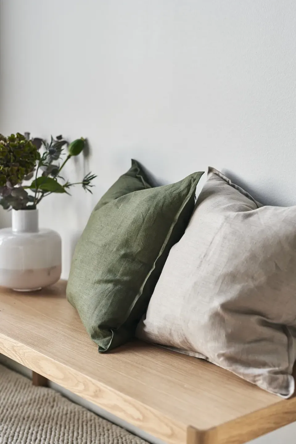 Cushion Covers^Scandi Living Calm pillow case linen 50x50 cm, Sand Beige