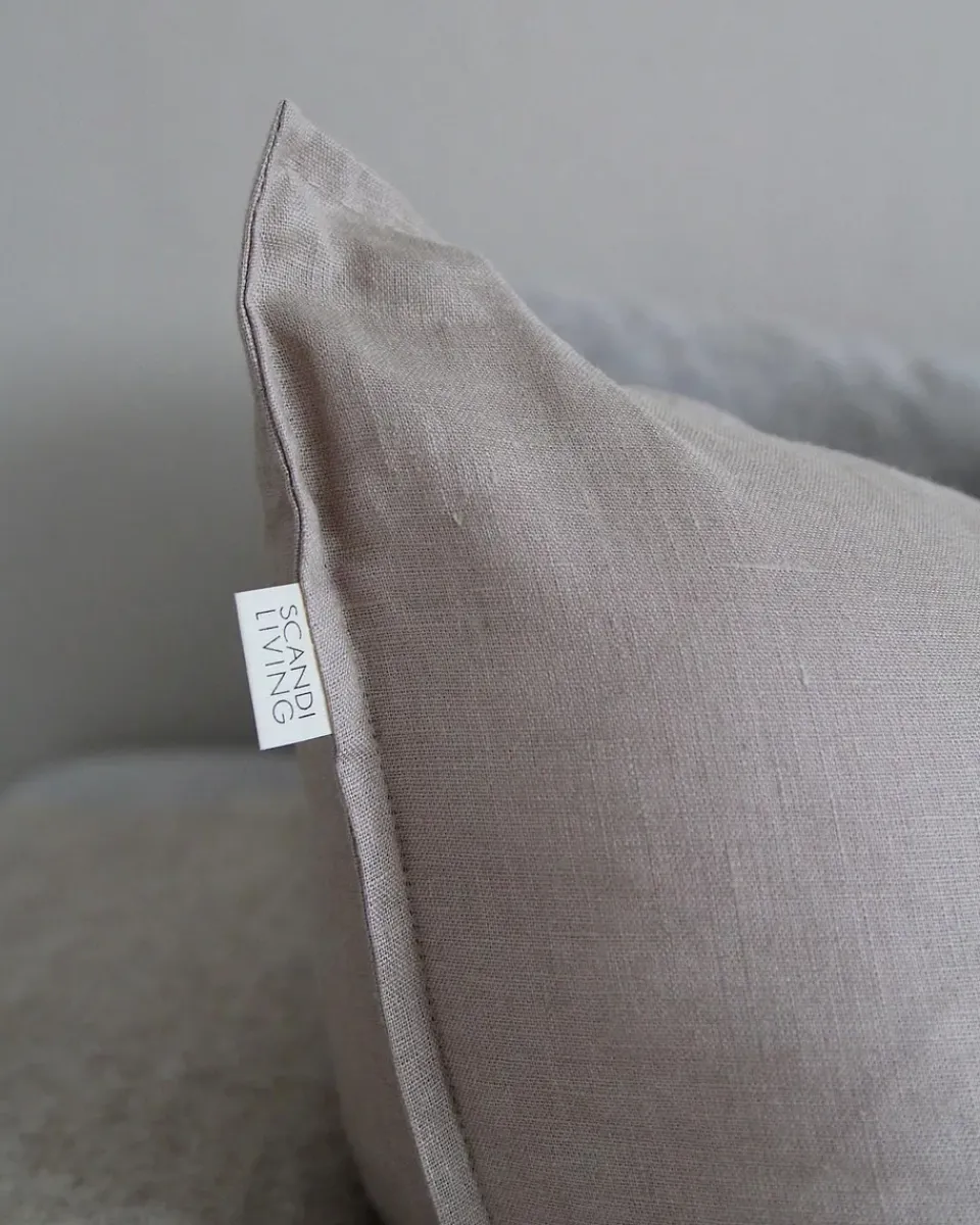 Cushion Covers^Scandi Living Calm pillow case linen 50x50 cm, Sand Beige