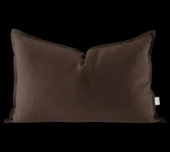 Online Scandi Living Calm pillow case linen 40x60 cm, Chocolate Brown