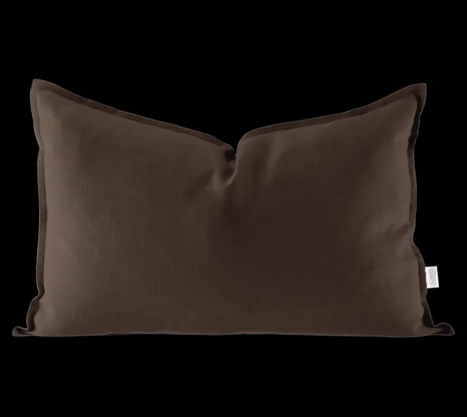Online Scandi Living Calm pillow case linen 40x60 cm, Chocolate Brown