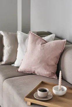 Clearance Scandi Living Calm pillow case linen 50x50 cm, Dusty Rose Pink