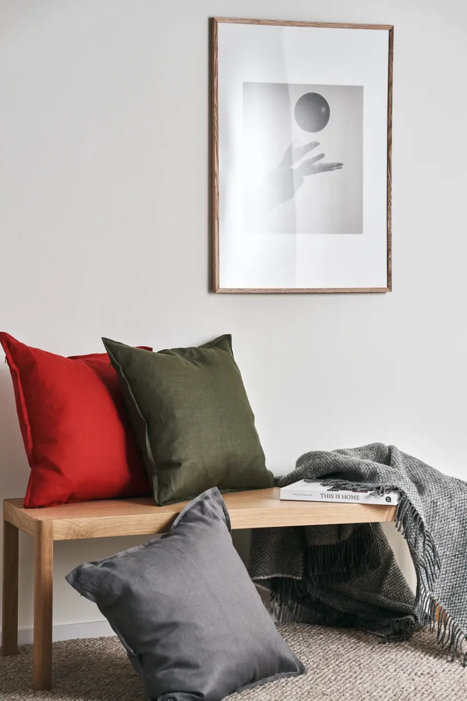Cushion Covers^Scandi Living Calm pillow case linen 50x50 cm, Red