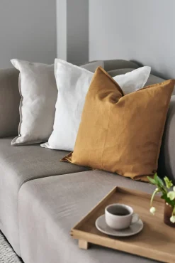 Hot Scandi Living Calm pillow case linen 50x50 cm, Mustard Yellow