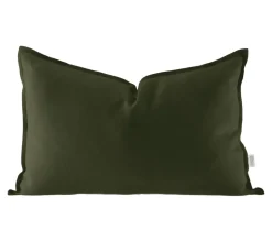 Cushion Covers^Scandi Living Calm pillow case linen 40x60 cm, Forest Green
