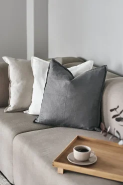 Sale Scandi Living Calm pillow case linen 50x50 cm, Charcoal Grey