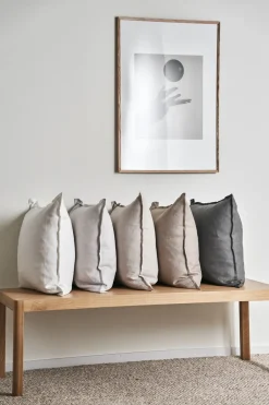 Cushion Covers^Scandi Living Calm pillow case linen 50x50 cm, Greige Beige