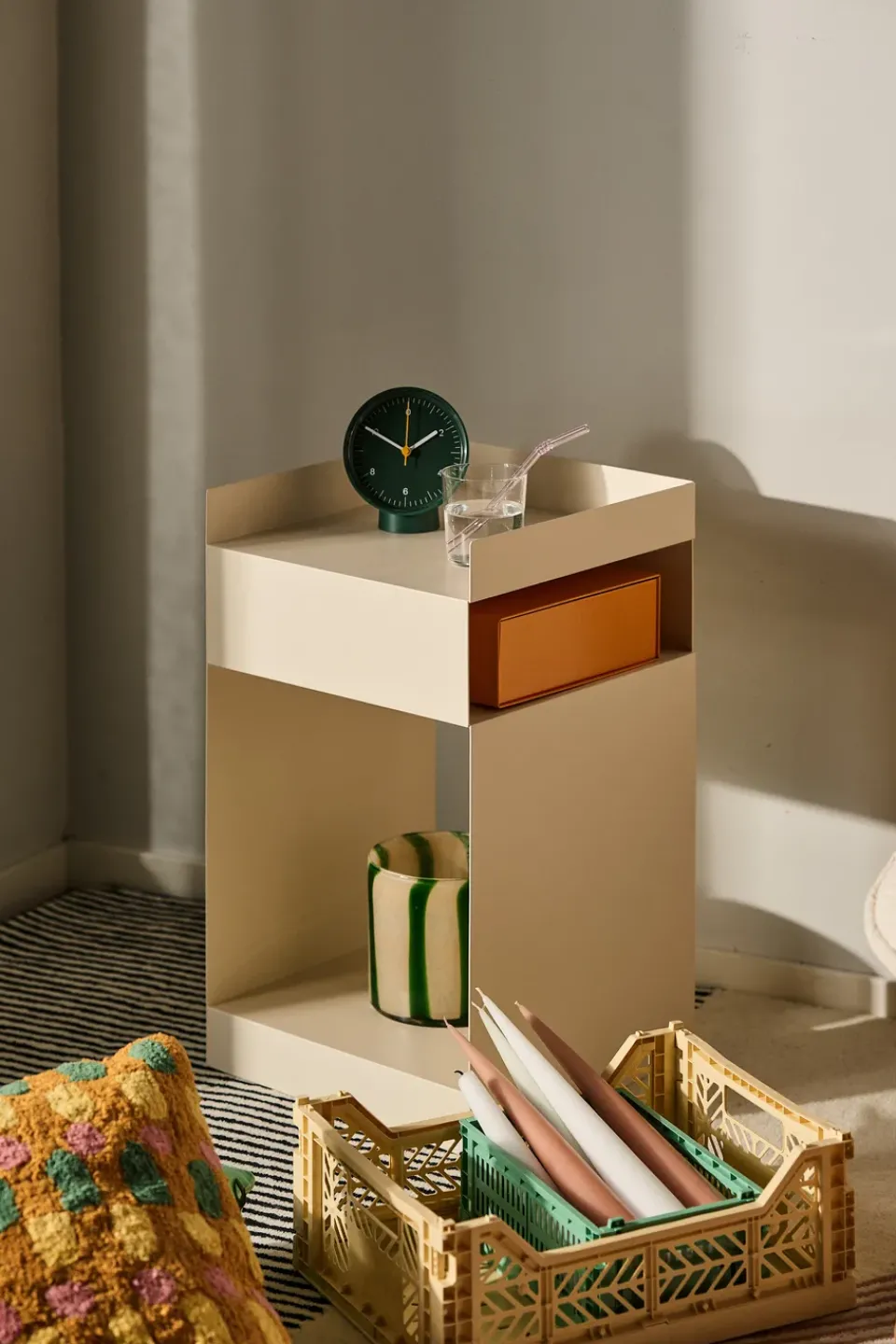 Clearance Byon Calore lantern-vase M Ø15 cm, Green-beige GreenBeige