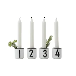 Outlet Design Letters Candle holder for espresso cup 4-pack, small Black