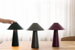 Outlet Globen Lighting Cannes portable table lamp, Burgundy Red