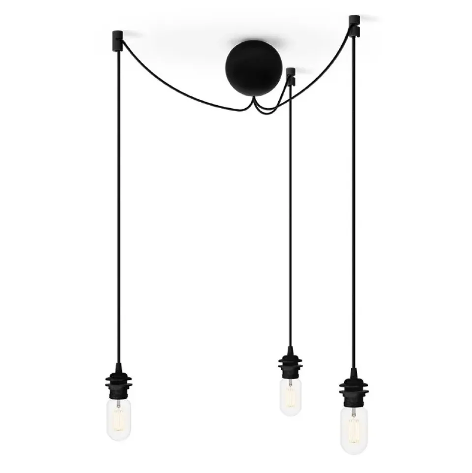 Lamp Hooks & Suspensions^Umage Cannonball ceiling cup with 3 cords, Black
