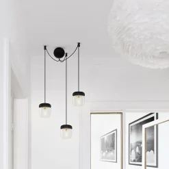 Lamp Hooks & Suspensions^Umage Cannonball ceiling cup with 3 cords, Black