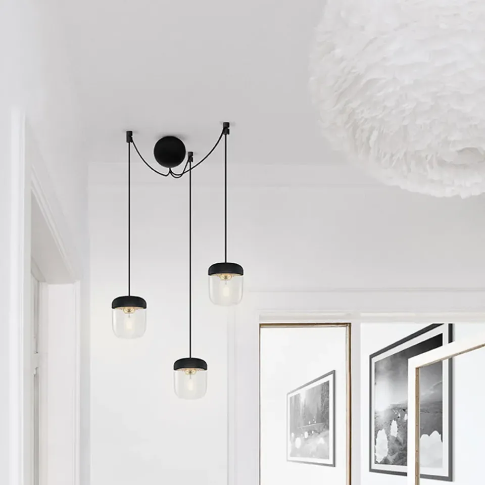 Lamp Hooks & Suspensions^Umage Cannonball ceiling cup with 3 cords, Black