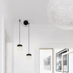 Lamp Hooks & Suspensions^Umage Cannonball ceiling cup with 2 cords, Black