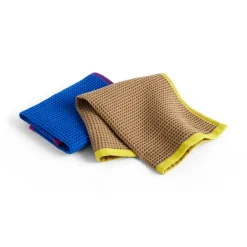 Dishcloths & Brushes^HAY Canteen dishcloth 31x31 cm 2-pack, Blue/fuchsia-Beige/yellow BlueBrown