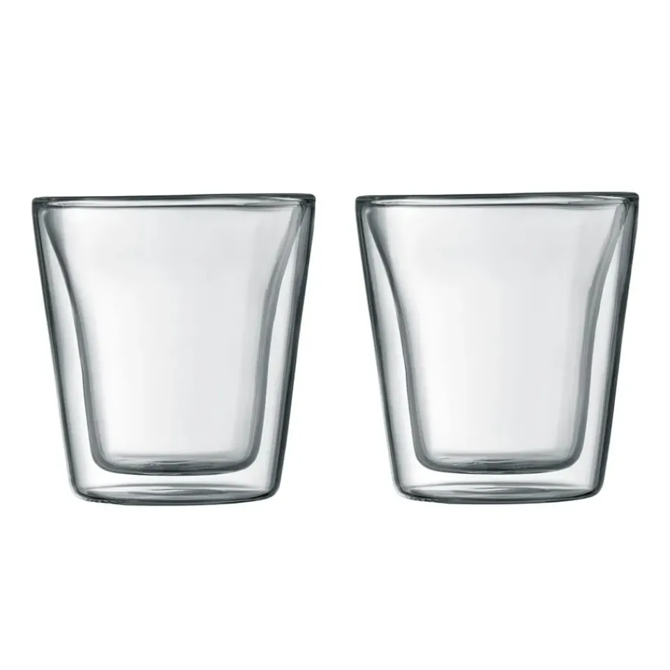 Best Bodum Canteen double wall glass 2-pack, 0.1 l Transparent