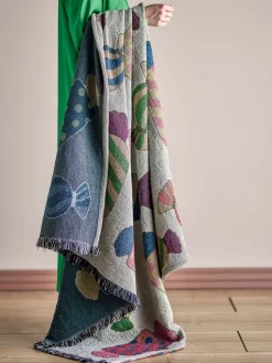 Cotton Blankets & Throws^Bloomingville Caramella throw 130x150 cm, Nature Beige