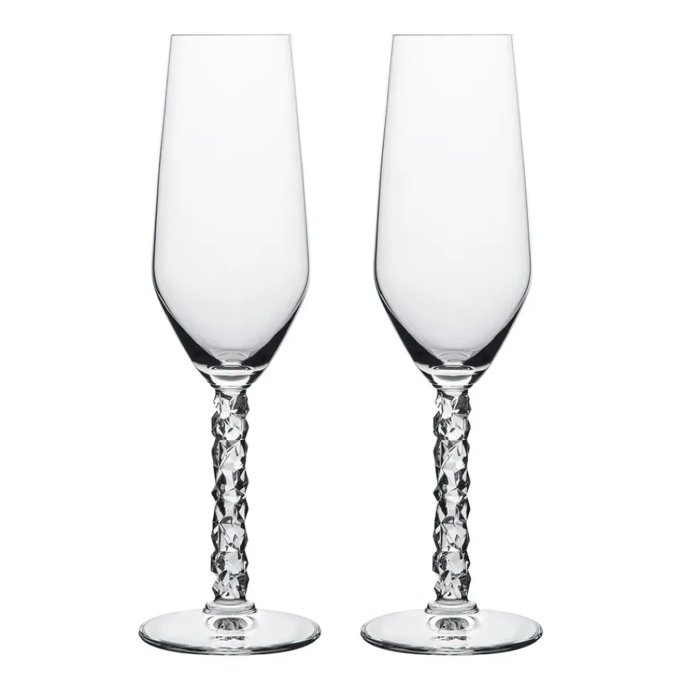 Champagne Glasses^Orrefors Carat champagne glass 24 cl 2-pack, Clear Transparent