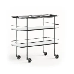 Serving Trolleys^Lammhults Cargo Support serving trolley, White laminate-chrome WhiteSilver-coloured