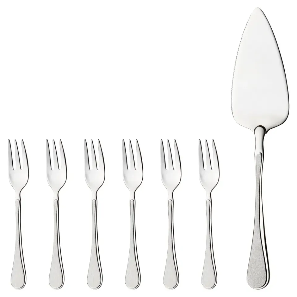 Cake Knives & Servers^Hardanger Bestikk Carina cake set 7 pcs, stainless steel Silver-coloured