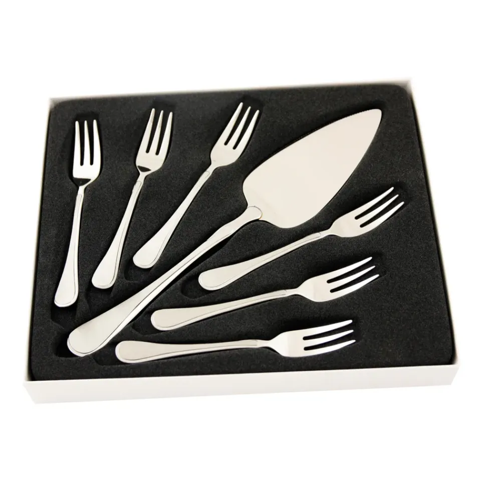 Cake Knives & Servers^Hardanger Bestikk Carina cake set 7 pcs, stainless steel Silver-coloured
