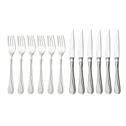 Steak Knives^Hardanger Bestikk Carina meat cutlery set 12 pcs, stainless steel Silver-coloured