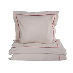 Duvet Covers^Sagaform Carl bedding set 150x210 cm, Beige-burgundy Grey