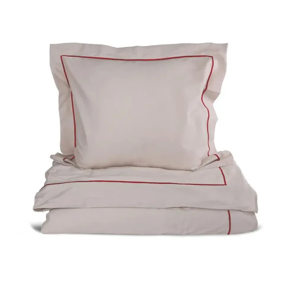 Duvet Covers^Sagaform Carl bedding set 150x210 cm, Beige-burgundy Grey