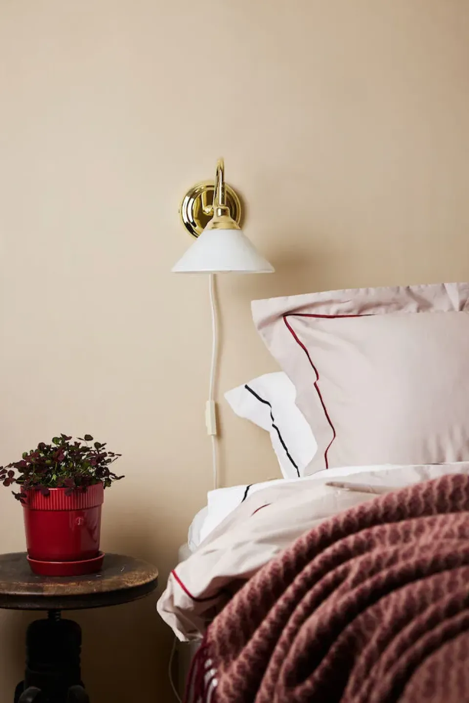Duvet Covers^Sagaform Carl bedding set 150x210 cm, Beige-burgundy Grey
