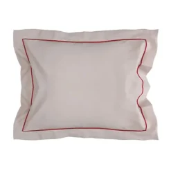 Outlet Sagaform Carl pillowcase 50x60 cm, Beige-burgundy Grey