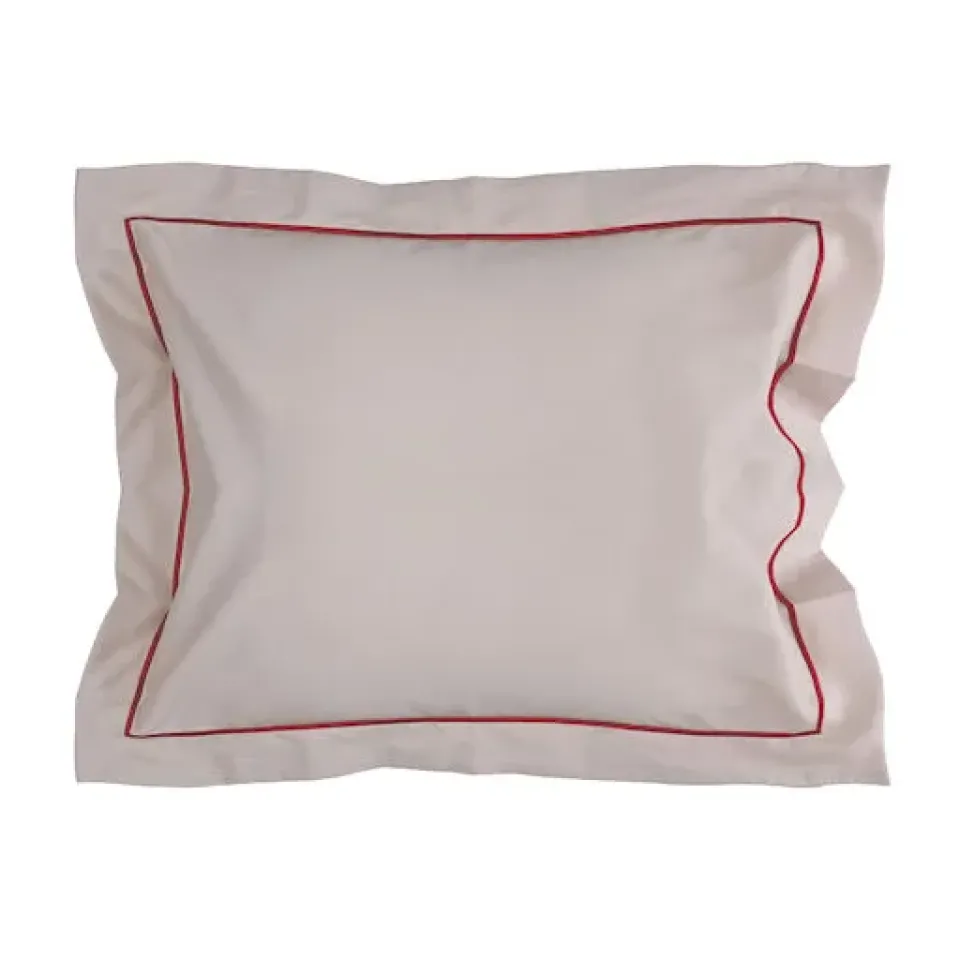 Outlet Sagaform Carl pillowcase 50x60 cm, Beige-burgundy Grey