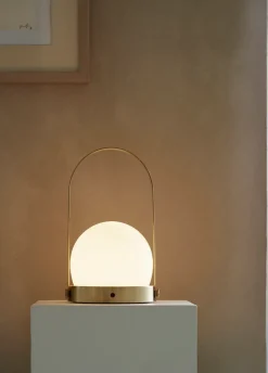 New Audo Copenhagen Carrie portable table lamp, brushed brass Gold-coloured