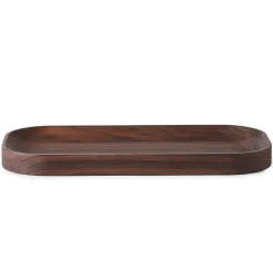 Best Warm Nordic Carved Wood tray oval, Walnut Brown