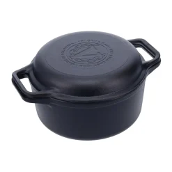 Saucepan Sets^Victoria Cast iron Dutch oven and grill pan, pre-seasoned, 2-piece Black
