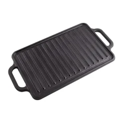Garden Details & Accessories|Grill & Griddle Pans^Victoria Cast iron reversible griddle 21x33 cm, Black