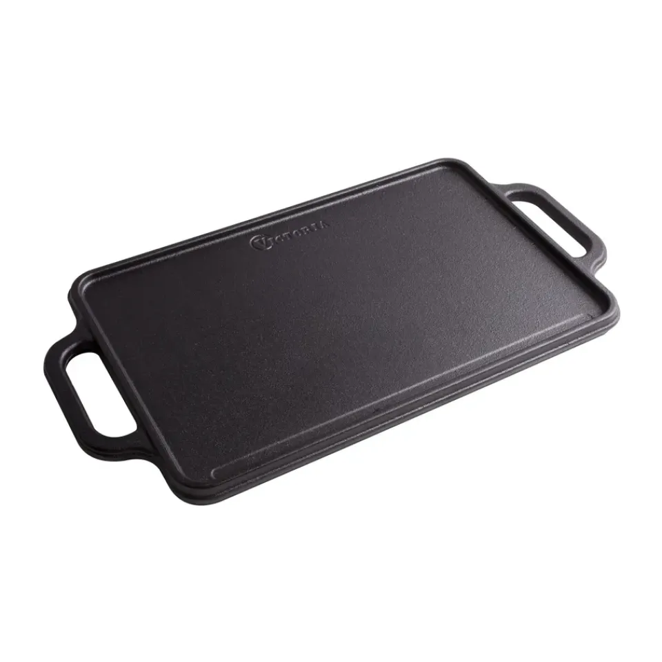 Garden Details & Accessories|Grill & Griddle Pans^Victoria Cast iron reversible griddle 21x33 cm, Black