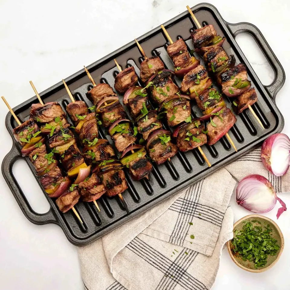 Garden Details & Accessories|Grill & Griddle Pans^Victoria Cast iron reversible griddle 21x33 cm, Black